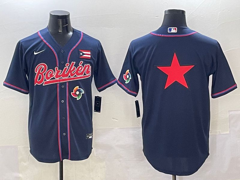 Men Puerto Rico Blank Blue Joint Name 2025 Nike MLB Jersey style 9